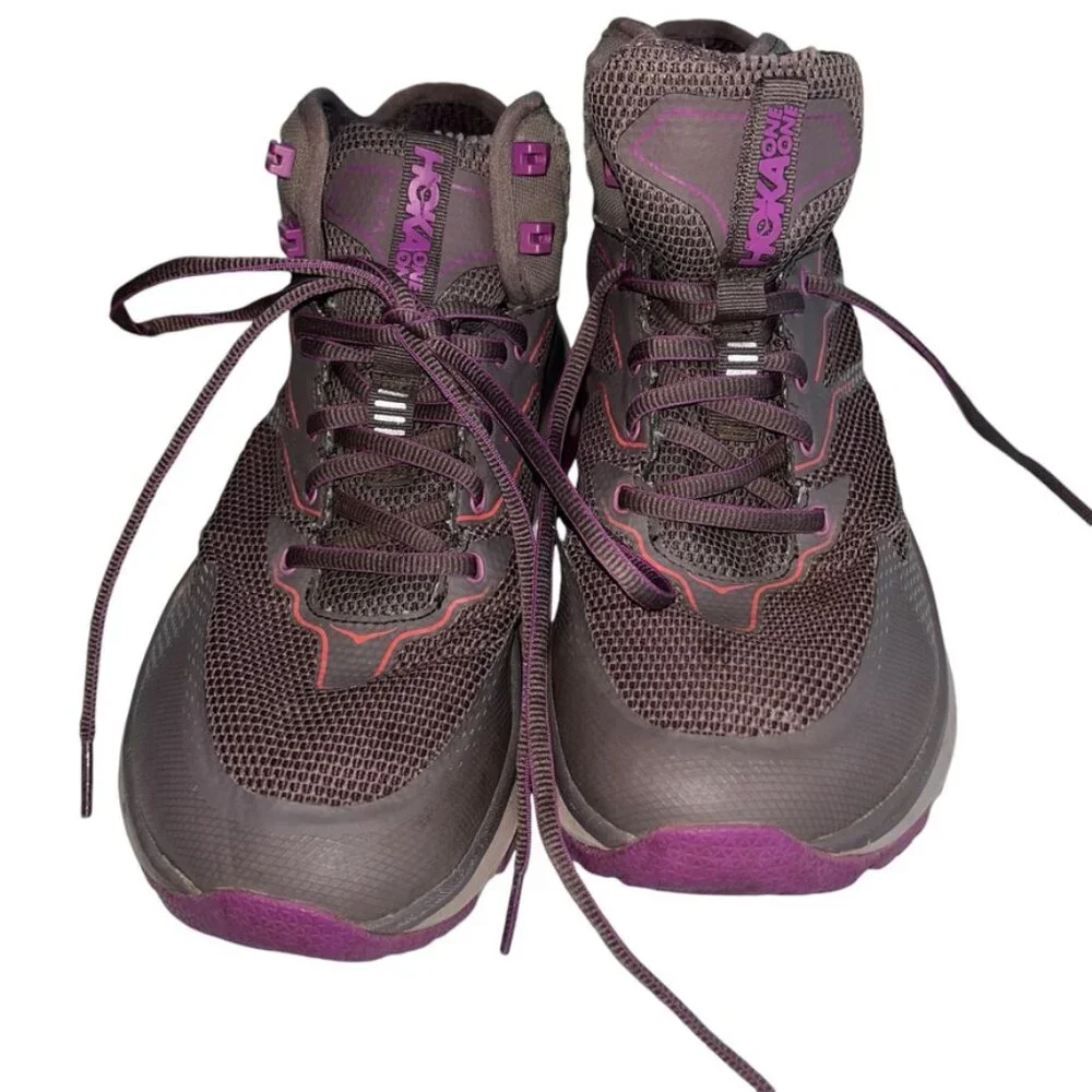 hoka one one plum purple pink high top sneakers 8